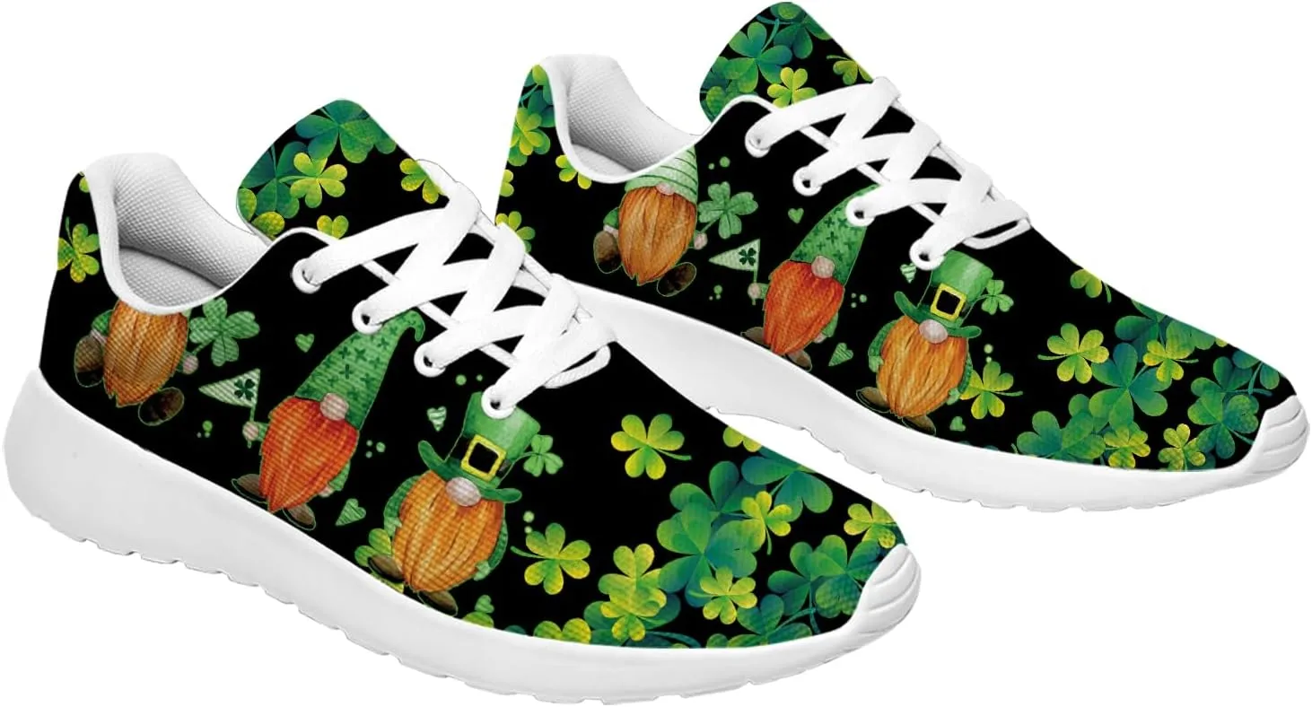 St Patricks Day Gnomes Shoes for Women Tennis Shoes Shamrocks Sneakers Irish Gifts for Women Men