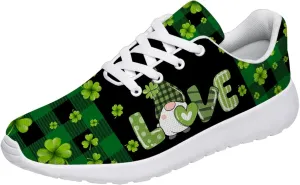 St Patricks Day Gnomes Shoes for Women Tennis Shoes Shamrocks Sneakers Irish Gifts for Women Men