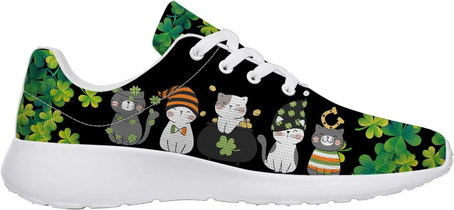 St Patricks Day Gnomes Shoes for Women Tennis Shoes Shamrocks Sneakers Irish Gifts for Women Men