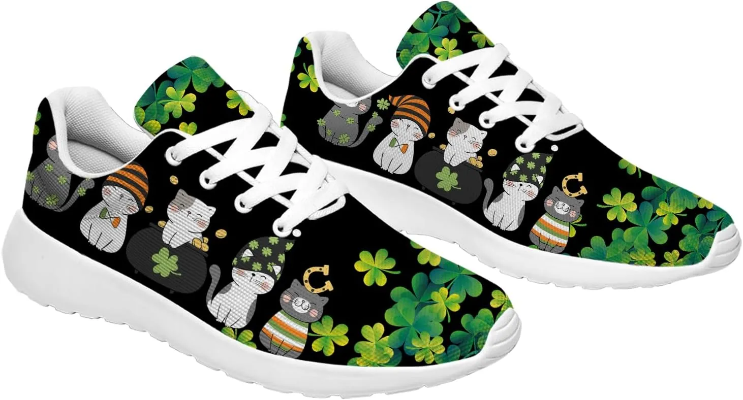 St Patricks Day Gnomes Shoes for Women Tennis Shoes Shamrocks Sneakers Irish Gifts for Women Men