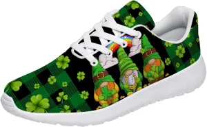 St Patricks Day Gnomes Shoes for Women Tennis Shoes Shamrocks Sneakers Irish Gifts for Women Men