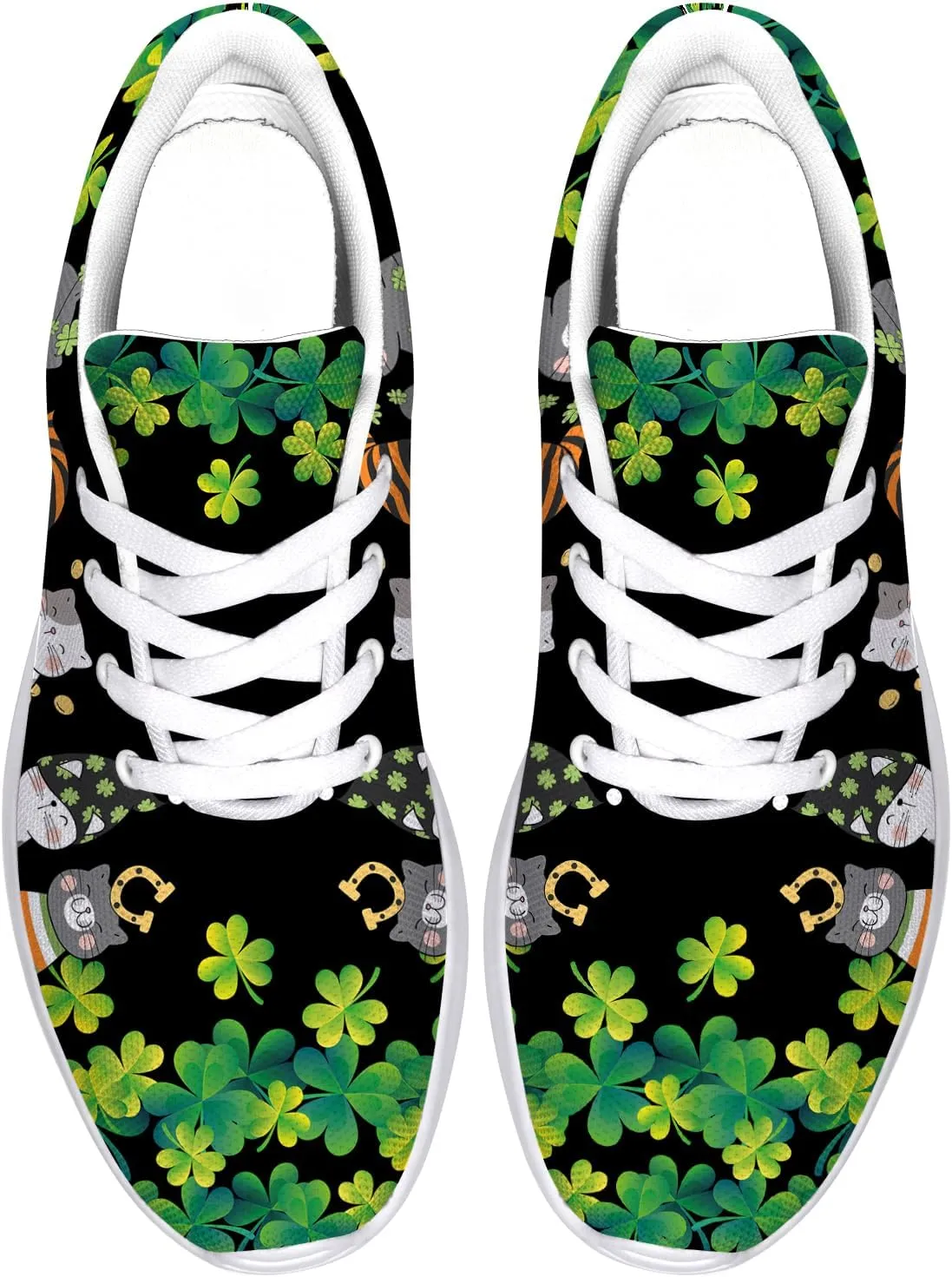 St Patricks Day Gnomes Shoes for Women Tennis Shoes Shamrocks Sneakers Irish Gifts for Women Men
