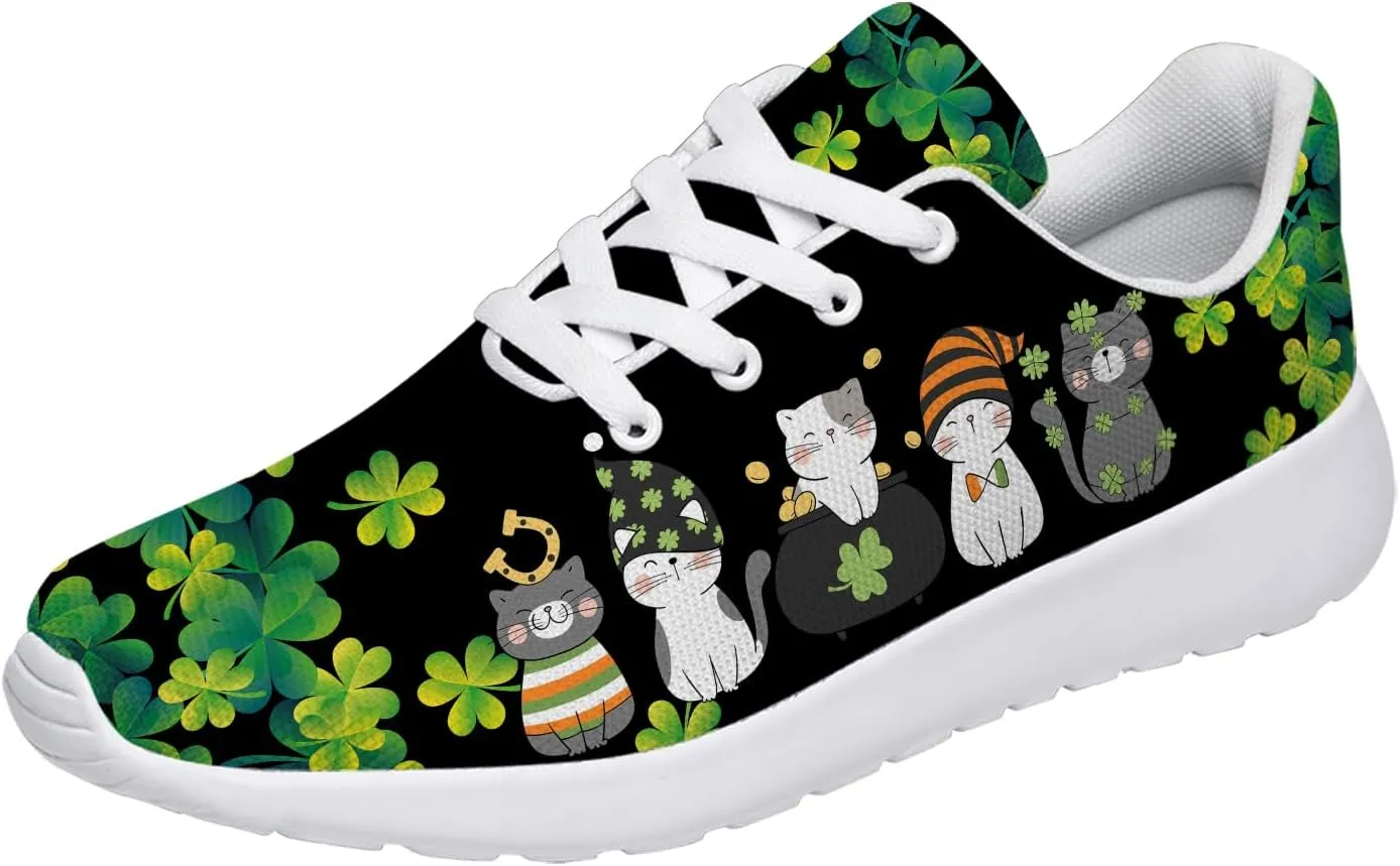 St Patricks Day Gnomes Shoes for Women Tennis Shoes Shamrocks Sneakers Irish Gifts for Women Men