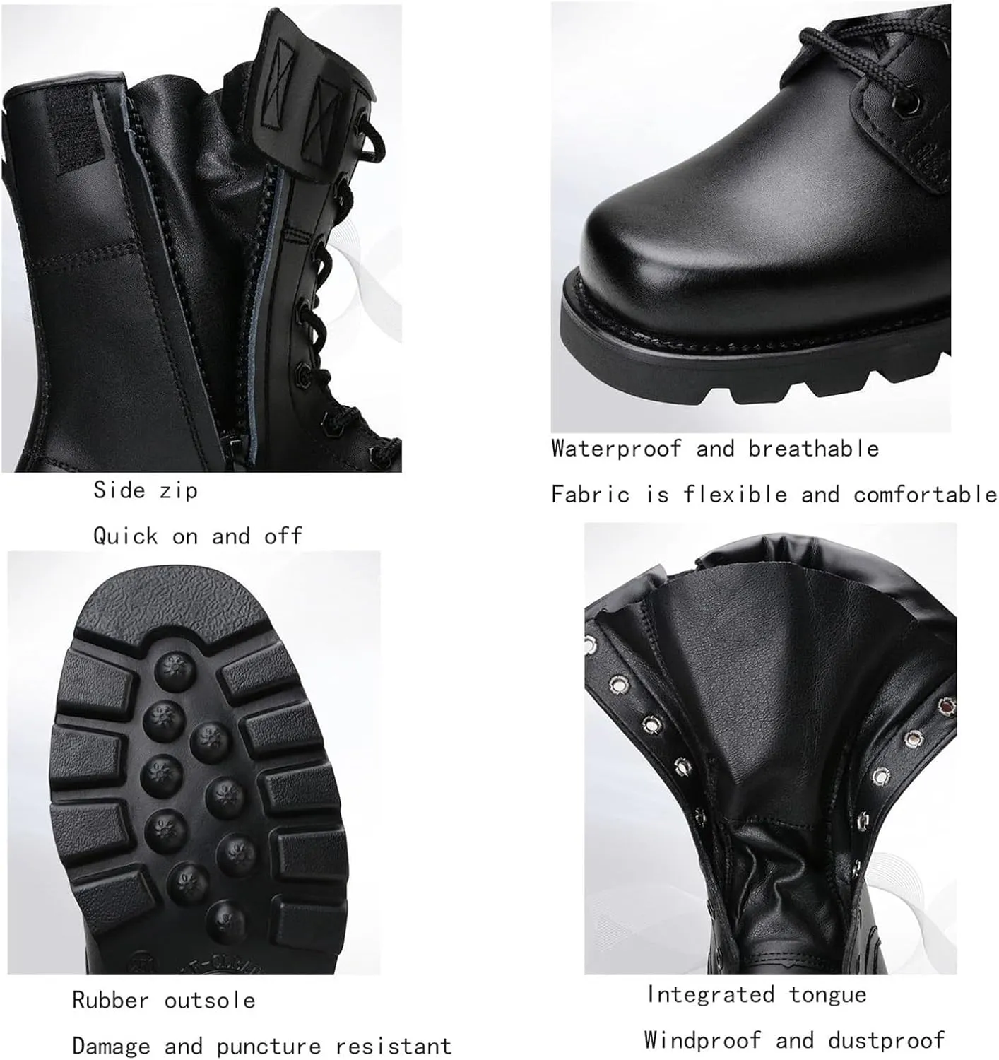 Steel Toe Boots for Men, Mens Winter Warm Fur Lined High Top Steel Toe Boots with Side Zipper, Waterproof Heavy Duty Safety Shoes with Puncture Protection, for Construction Work