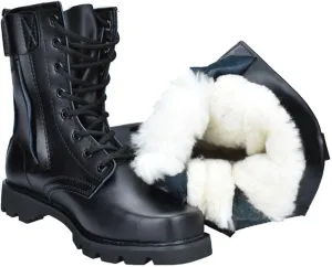 Steel Toe Boots for Men, Mens Winter Warm Fur Lined High Top Steel Toe Boots with Side Zipper, Waterproof Heavy Duty Safety Shoes with Puncture Protection, for Construction Work