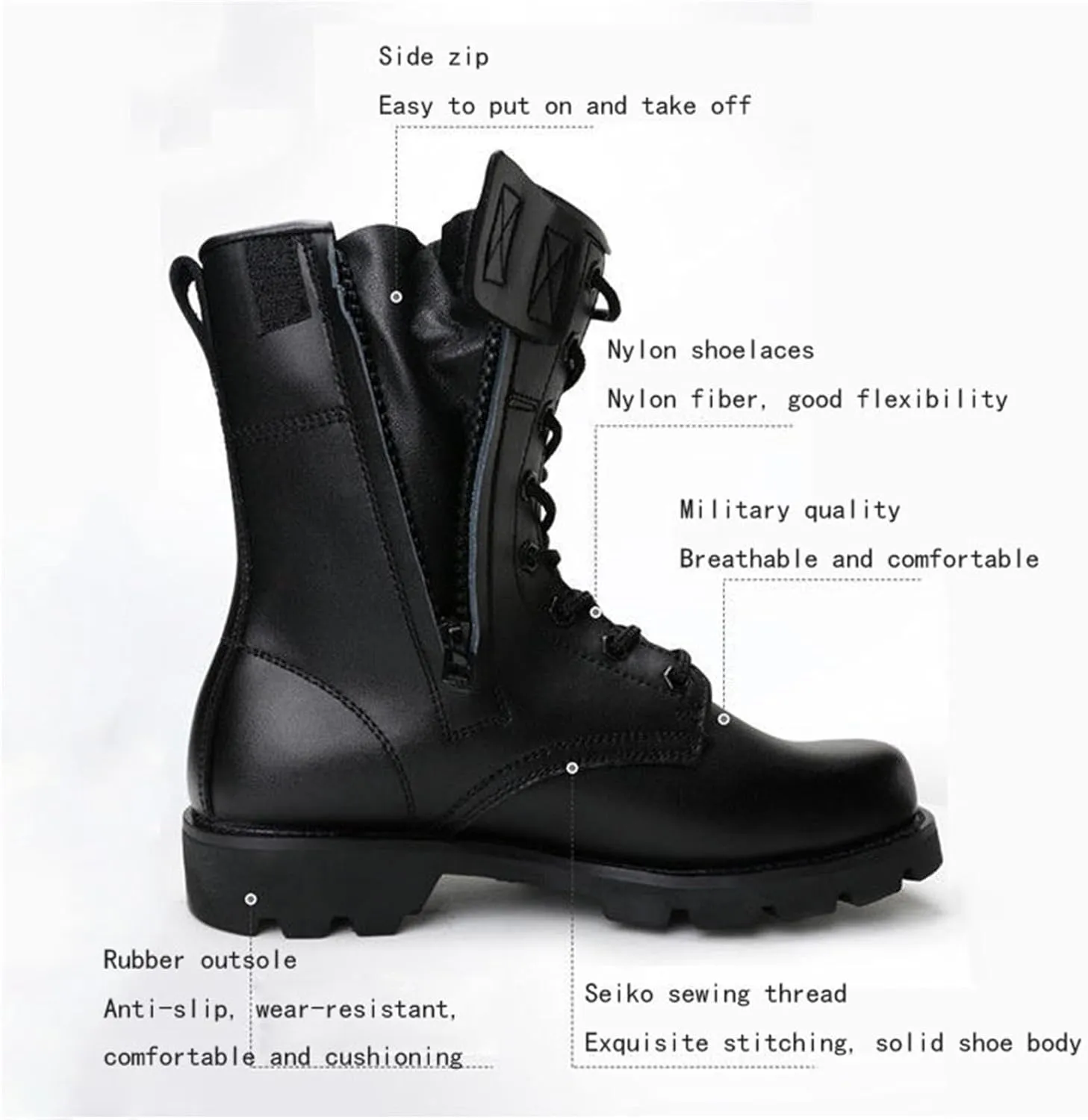 Steel Toe Boots for Men, Mens Winter Warm Fur Lined High Top Steel Toe Boots with Side Zipper, Waterproof Heavy Duty Safety Shoes with Puncture Protection, for Construction Work