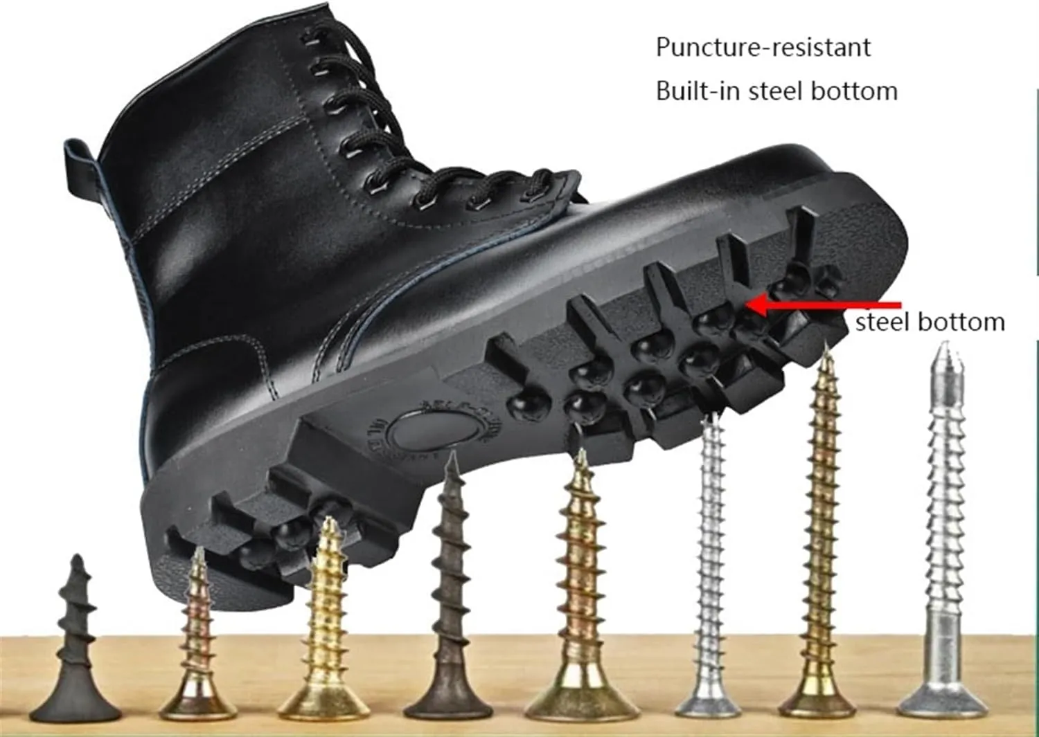 Steel Toe Boots for Men, Mens Winter Warm Fur Lined High Top Steel Toe Boots with Side Zipper, Waterproof Heavy Duty Safety Shoes with Puncture Protection, for Construction Work