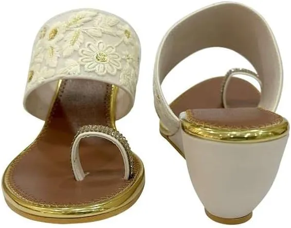 Stop n Style Women's Ethnic Wedge Sandal Ring Toe Slippers Casual Summer Vacation Flip Flop Sandals for Women