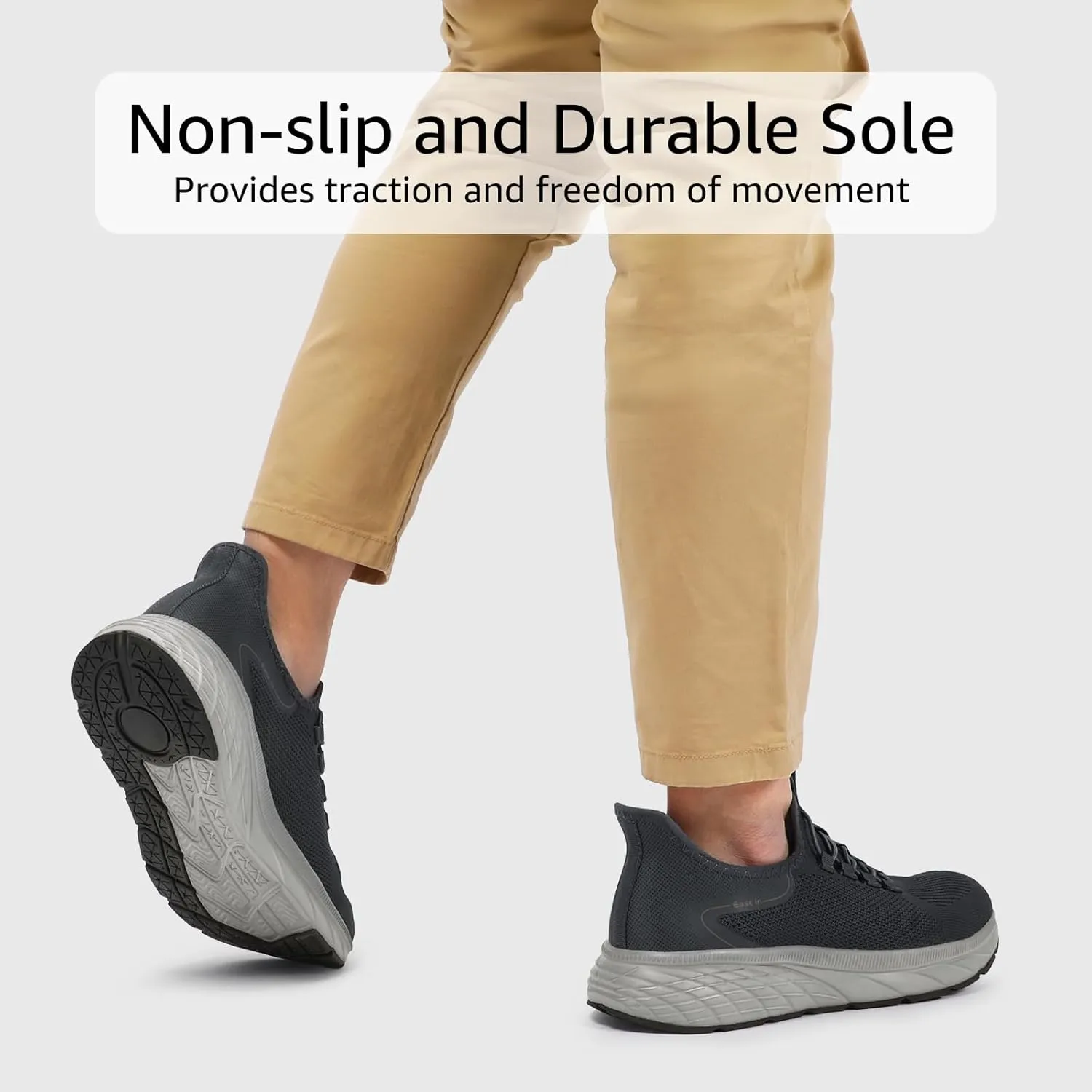 STQ Slip on Sneakers Men Comfort Walking Shoes Orthopedic Shoes for Plantar Fasciitis