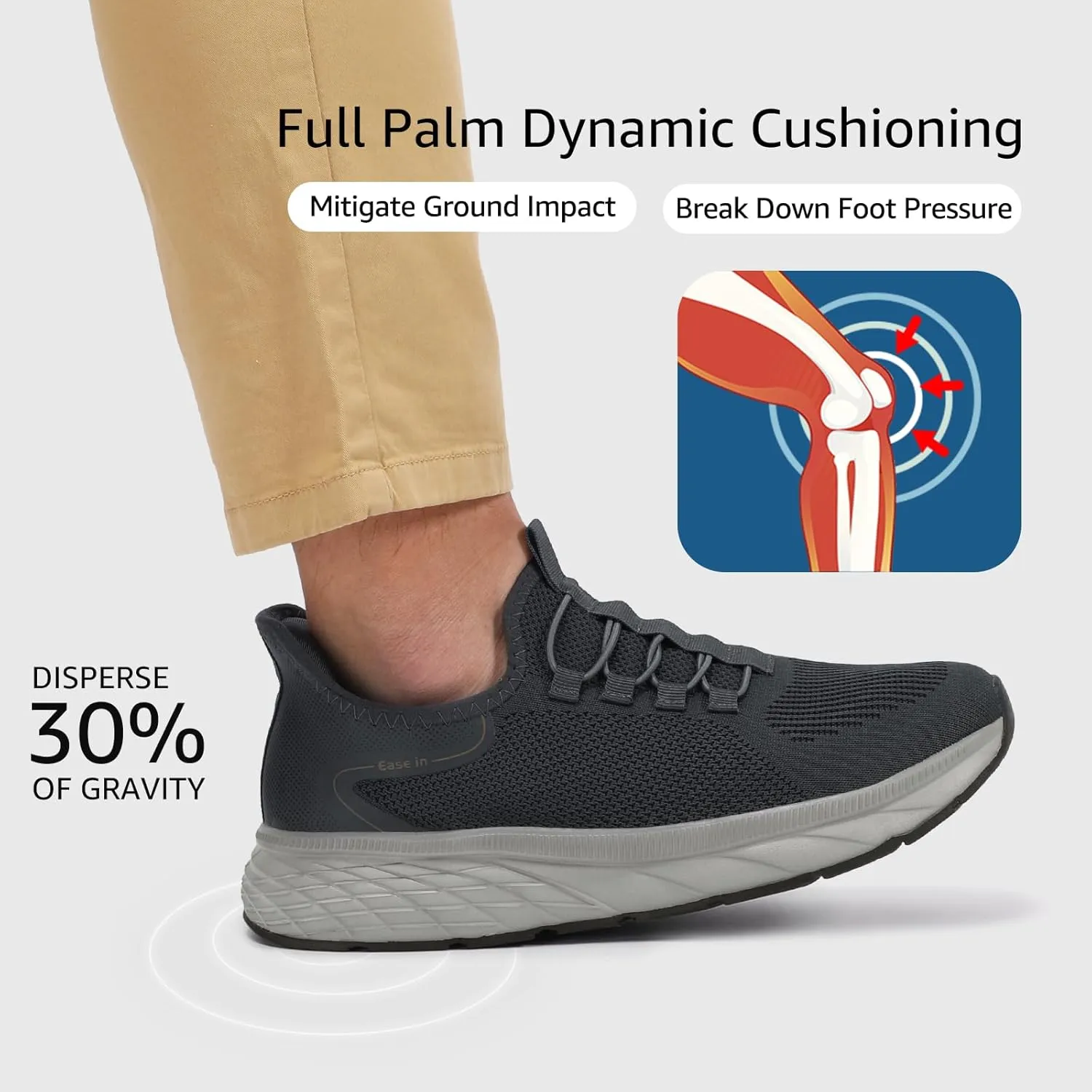 STQ Slip on Sneakers Men Comfort Walking Shoes Orthopedic Shoes for Plantar Fasciitis
