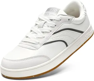 STQ Womens Skate Shoes Lace Up Fashion Walking Sneakers Non Slip Comfortable Canvas Shoes