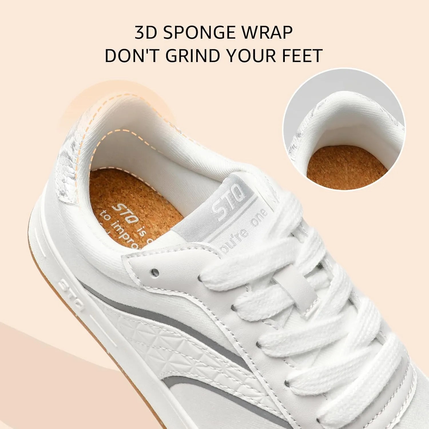 STQ Womens Skate Shoes Lace Up Fashion Walking Sneakers Non Slip Comfortable Canvas Shoes