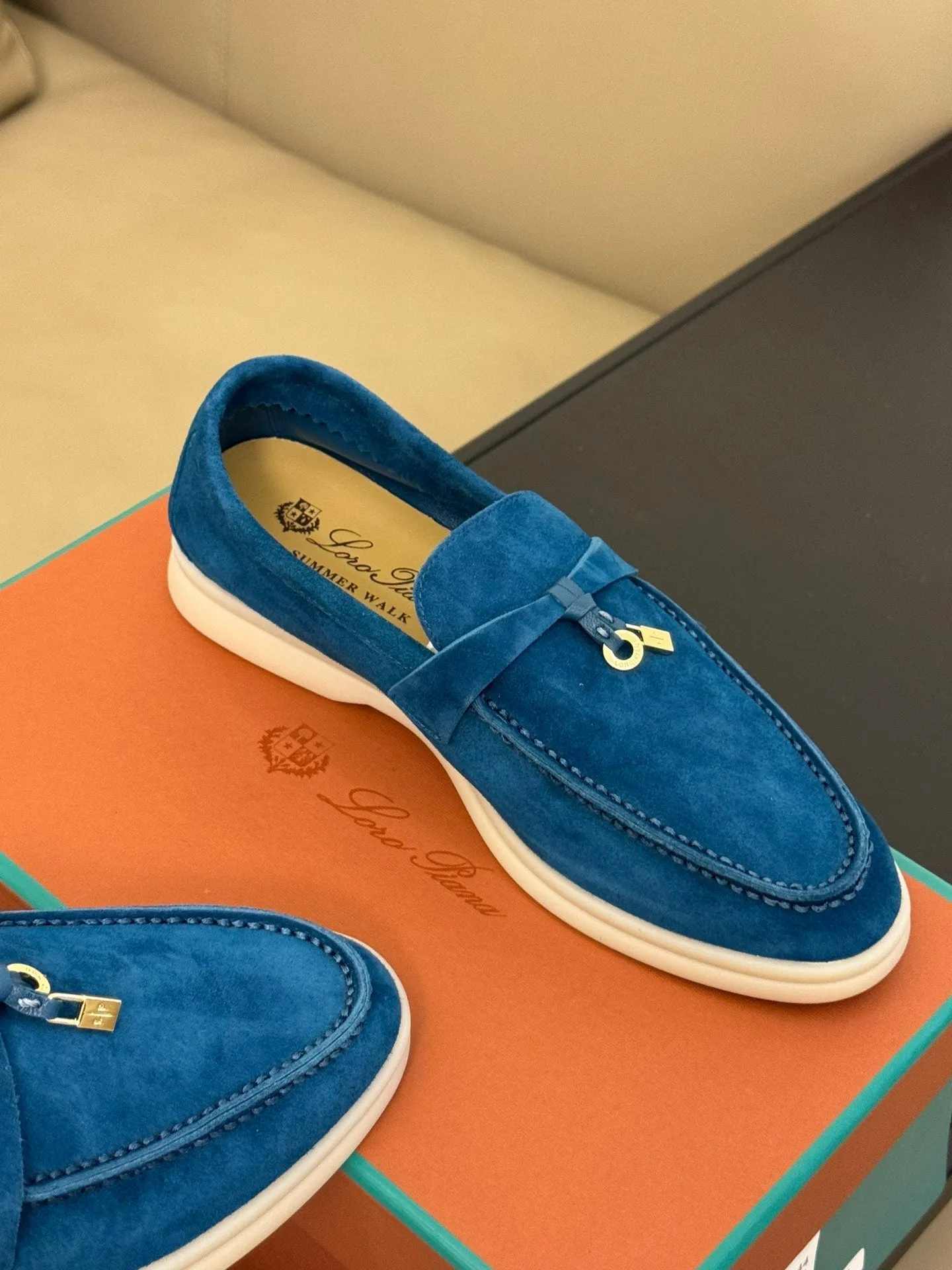 summer charm walk loafer dark blue suede