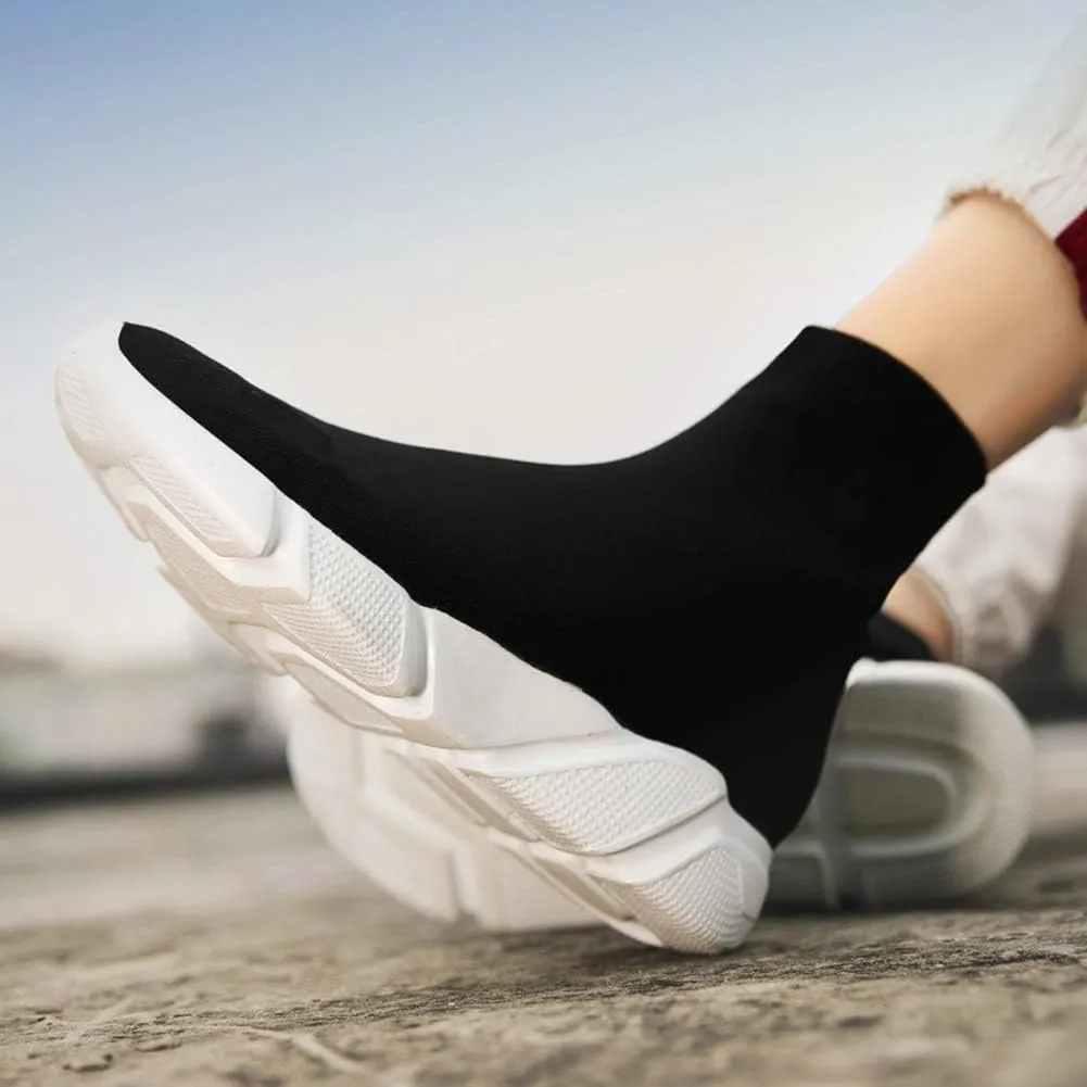 SUNROLAN Fashion Lightweight Sock Sneakers for Women Athletic Running Shoes Breathable Walking Shoes