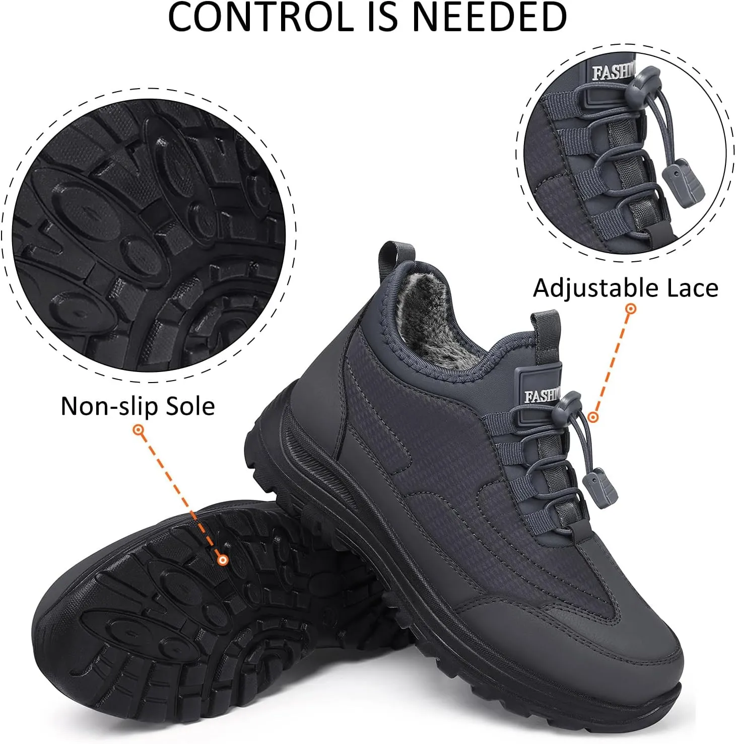 TEMOFON Snow Boots for Women Winter: Waterproof Slip On Fur Warm Woman Shoes - Walking Comfortable Ankle Booties