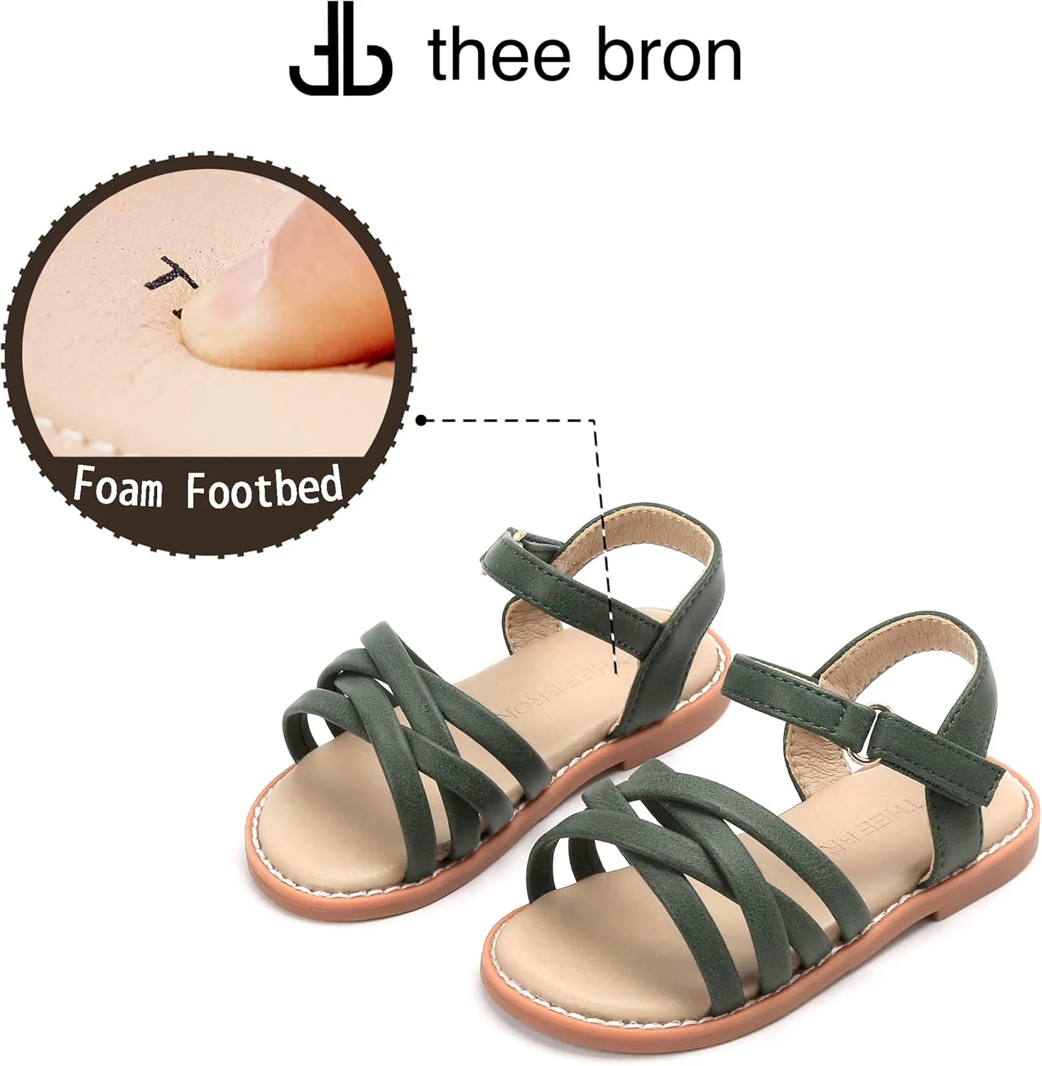THEE BRON Toddler Girl Dress Sandals Sandalias para Nias