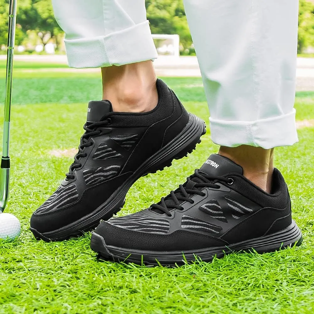 THESTRON Men Golf Shoes Mesh Breathable Breathable Golf Walking Sport Sneakers 7 Spikes Golf Trainers …
