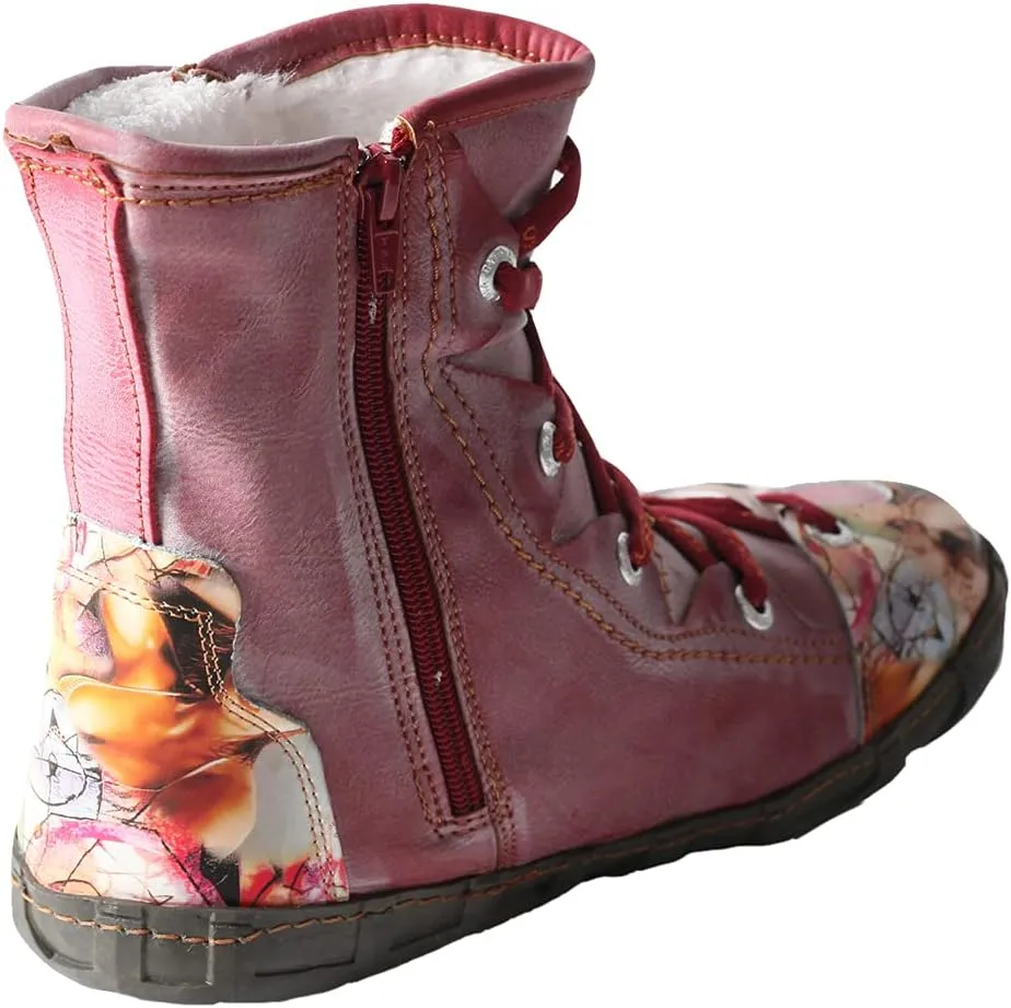 TMA EYES Women's Camo PU Leather Fashion Short Duck Boots