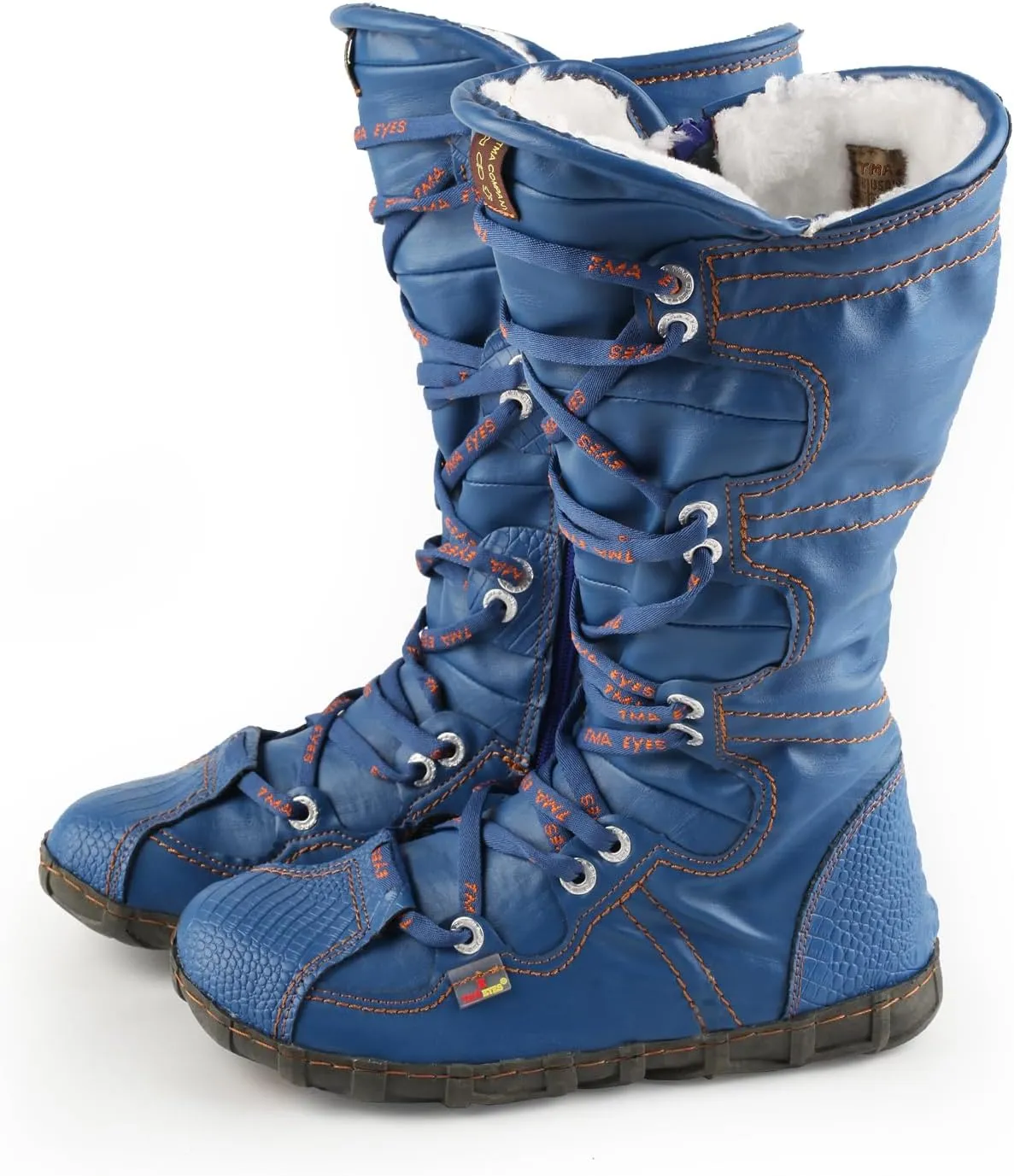 TMA EYES Women’s Snow Boots Calf Boots for Ladies with Faux Fur lining Lace up and side Zipper