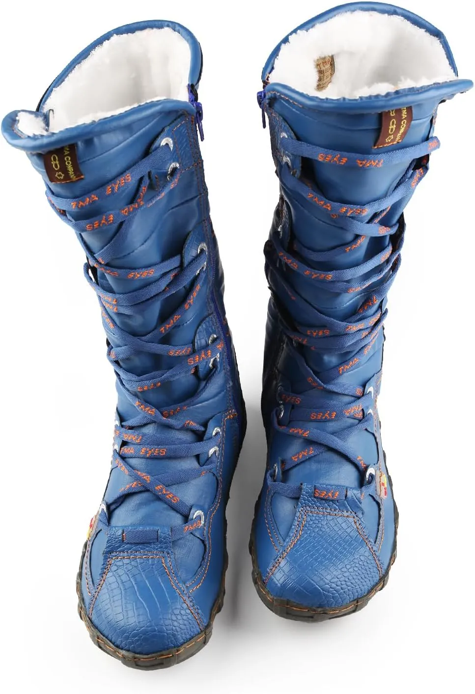 TMA EYES Women’s Snow Boots Calf Boots for Ladies with Faux Fur lining Lace up and side Zipper