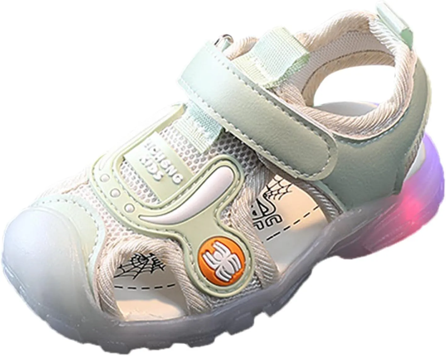 Toddler Boys Light Up Sandals Closed Toe Breathable Non Slip Kids Girls Beach Sandals Soft Sole Summer Outdoor