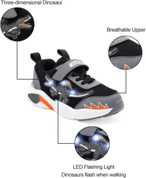 Toddler Dinosaur Shoes Flashinglight Little Kids Sneakers Boys Girls Fashion Illuminate Shoes