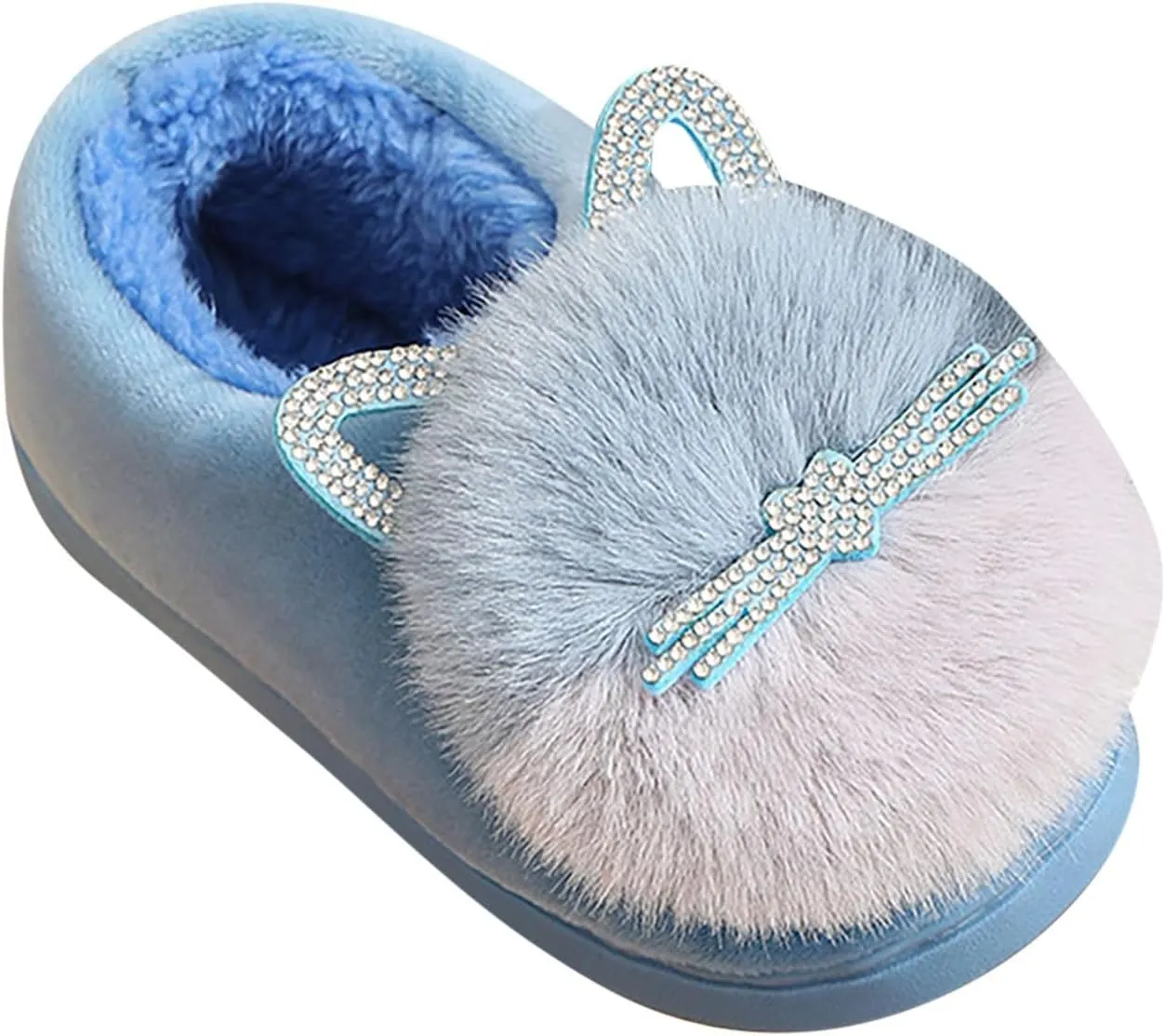 Toddler Fluff Slippers for Girls Boys Warm Household Shoes Winter Indoor Cotton Slippers with Microfleece ?ining