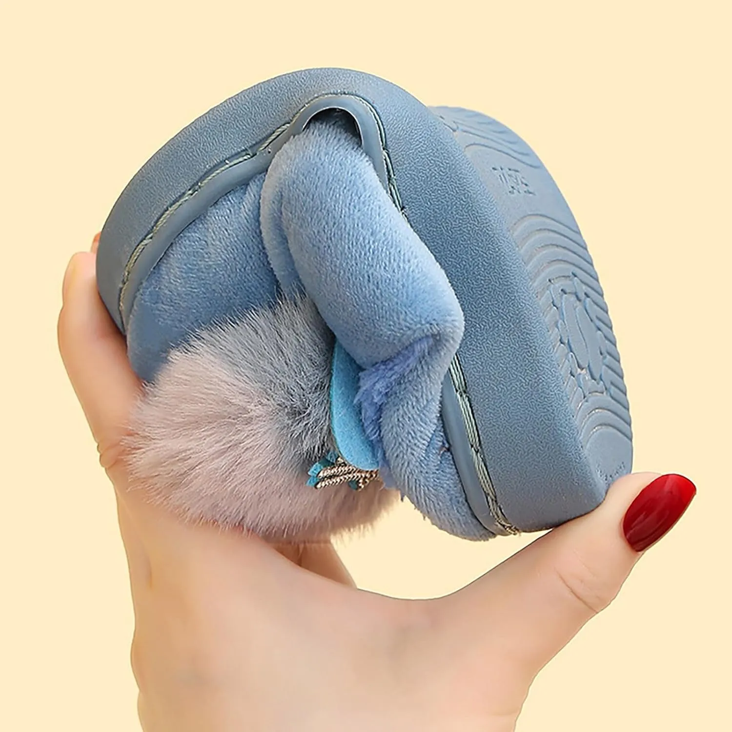 Toddler Fluff Slippers for Girls Boys Warm Household Shoes Winter Indoor Cotton Slippers with Microfleece ?ining