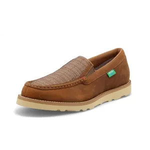 Twisted X Men's Wedge Sole Slip-On, Round Toe with CellSole, Oiled Saddle & Coffee, 11.5 M