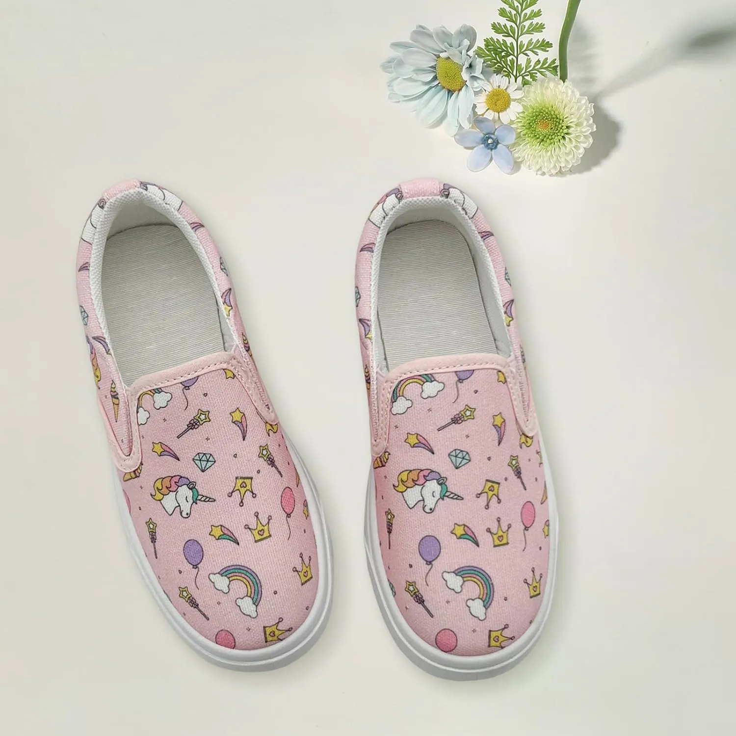 Unisex Canvas Sneakers Comfortable Breathable Casual Toddler Shoes Non-Slip Toddler Girl Sneakers