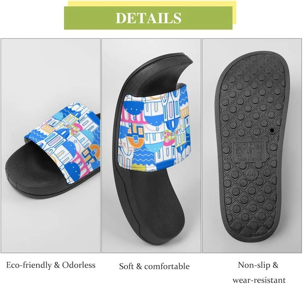 Unisex Slides for Women Men, Comfortable Slippers Slides, Non-slip Shower Shoes House Fashion Thick for Indoor & Outdoor（23061406）