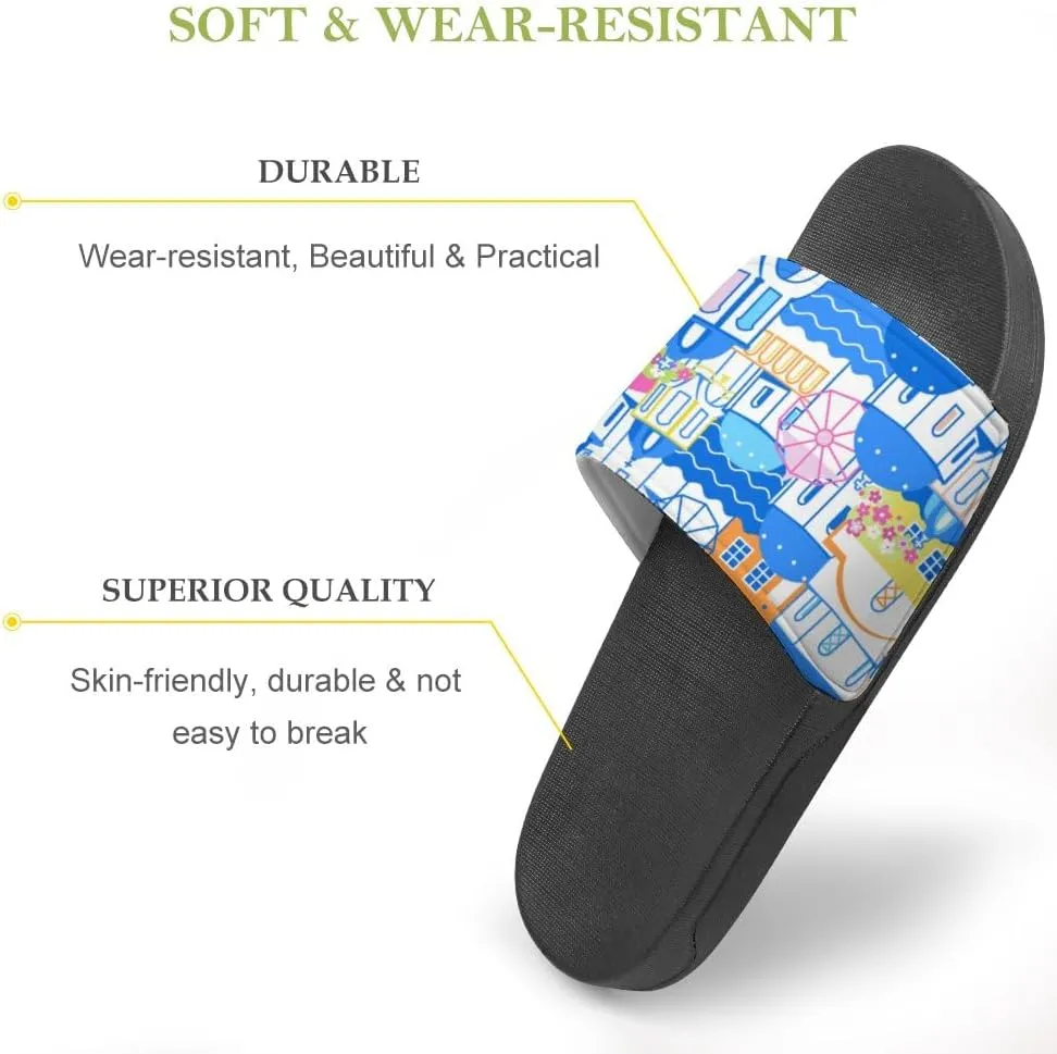 Unisex Slides for Women Men, Comfortable Slippers Slides, Non-slip Shower Shoes House Fashion Thick for Indoor & Outdoor（23061406）