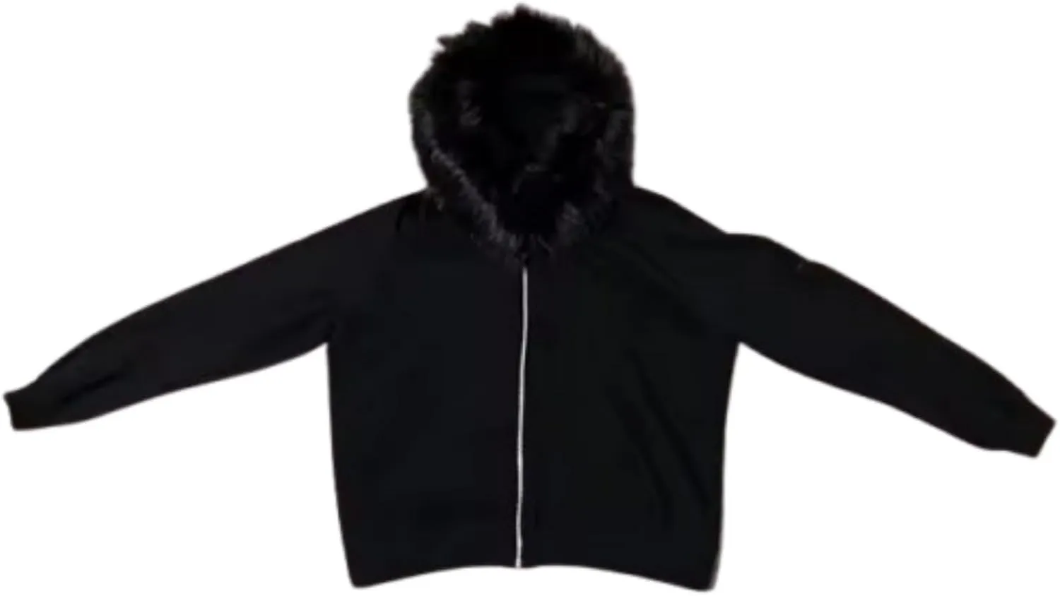 Unisex Zip Up Hoodie Men Fur Hood Jacket Grunge 2000s Lightweight Vintage Cropped Sweatshirt Y2k Streetwear