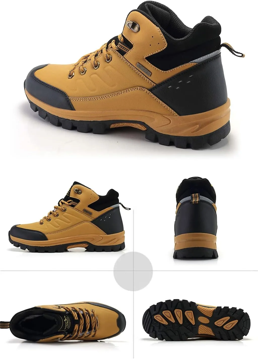 Veslexth Mens Snow Boots Insulated Waterproof Winter Shoes Non-slip Outdoor with Removable Lining for Men Fur Lined Casual Hiking Lightweight Anti-Slip Water-Resistant Footwear