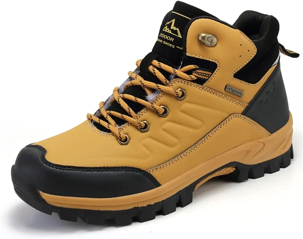 Veslexth Mens Snow Boots Insulated Waterproof Winter Shoes Non-slip Outdoor with Removable Lining for Men Fur Lined Casual Hiking Lightweight Anti-Slip Water-Resistant Footwear