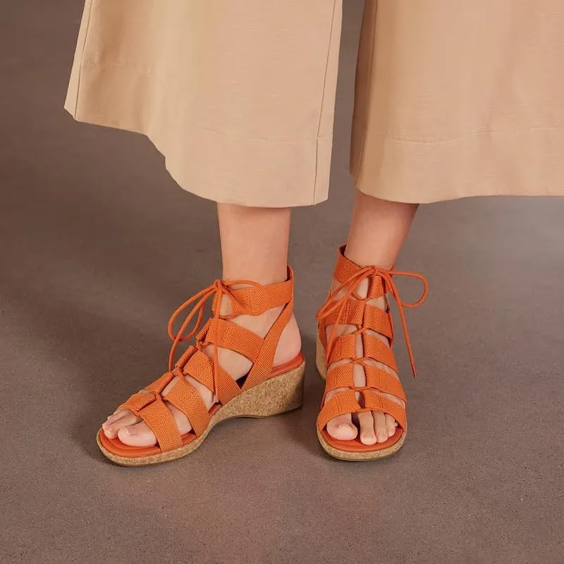 VIVAIA Heidi Round Toe Summer all-match Strap Wedge Sandals