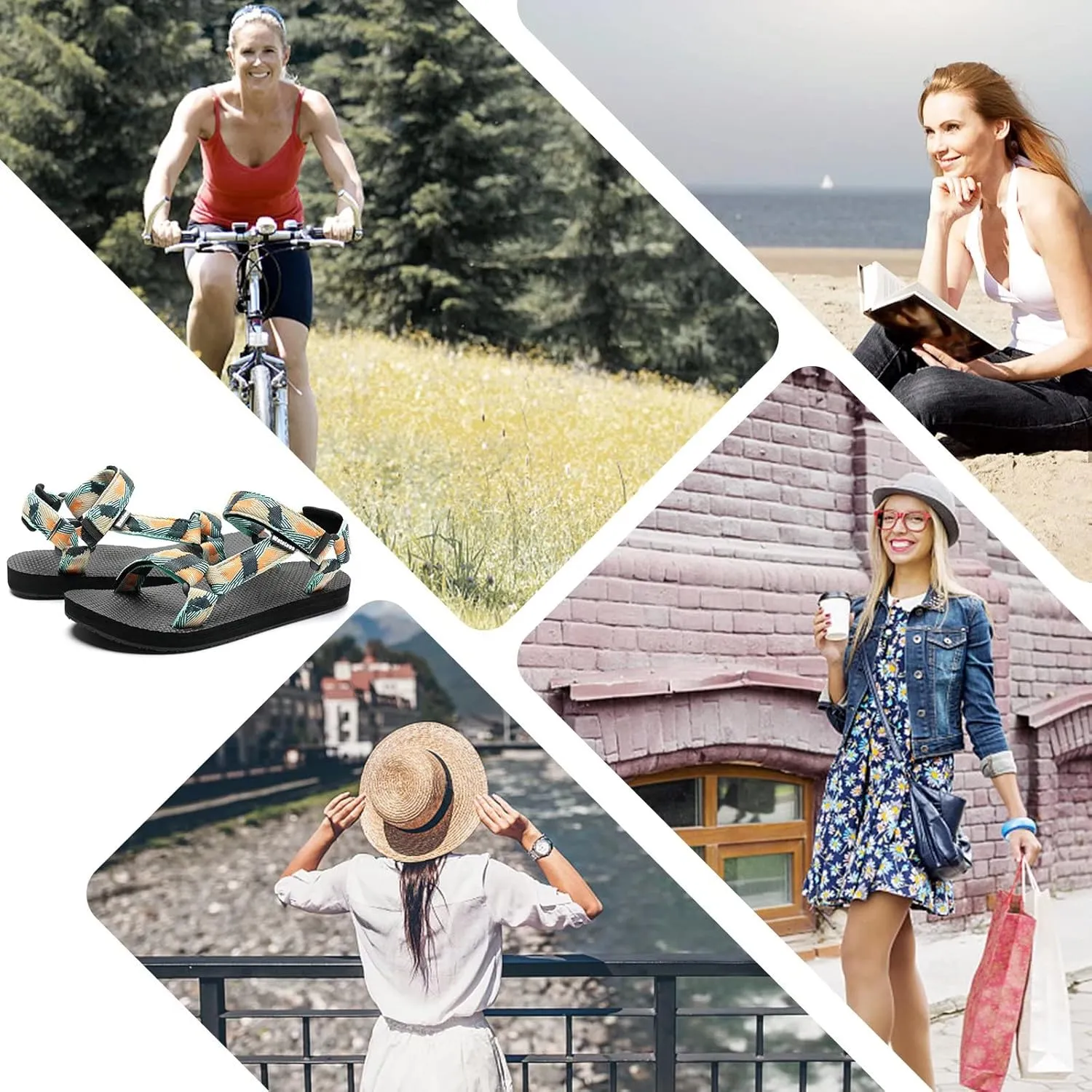 WateLves Womens-Sport-Sandals Outdoor Hiking Sandals with-Arch-Support Comfortable Webbing-Water-Athletic Beach-Sandals for Travel-Walking-Trekking-Camping