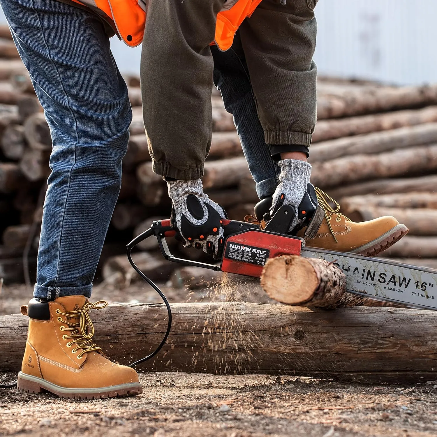 Waterproof Steel Toe Classic UPGRADED Work Boots For Men Industrial&Construction Insulated Safety Shoes Breathable Performance Fashion Hiking Footwear EH Tan 6 Inch