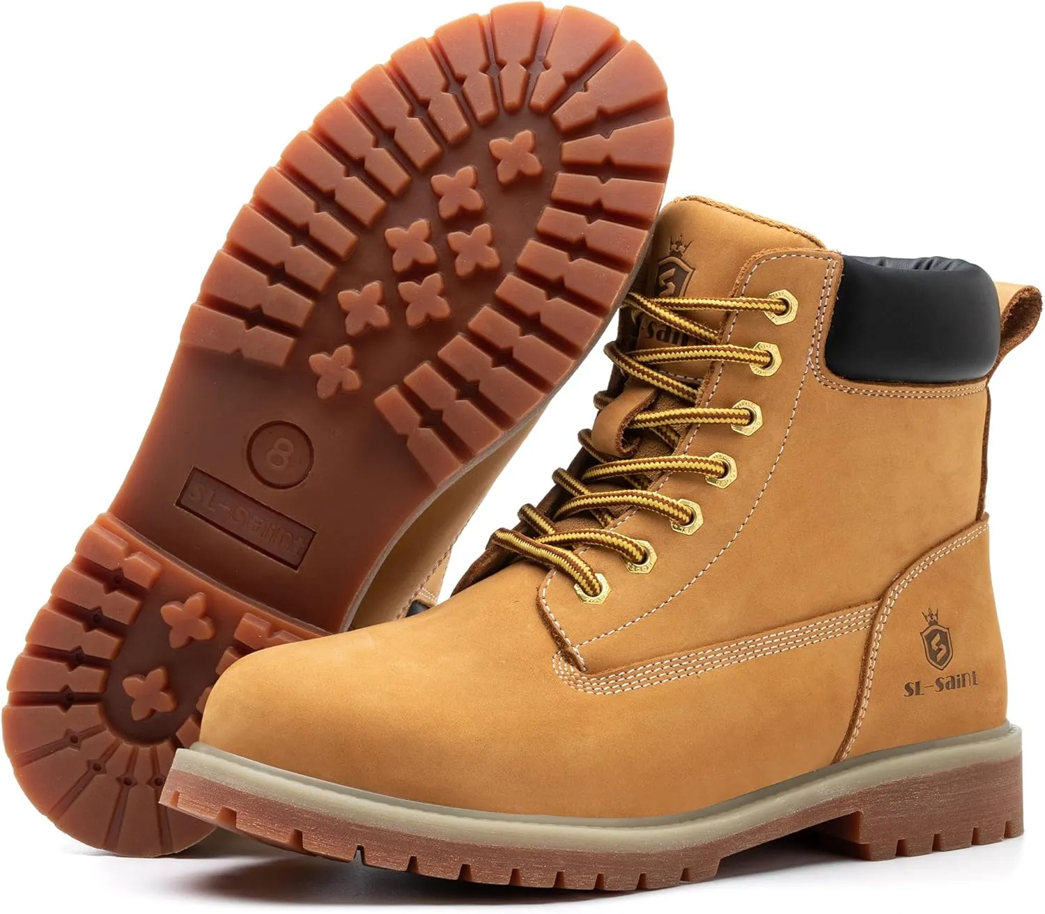 Waterproof Steel Toe Classic UPGRADED Work Boots For Men Industrial&Construction Insulated Safety Shoes Breathable Performance Fashion Hiking Footwear EH Tan 6 Inch