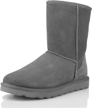 WaySoft Genuine Australia Mid Calf Sheepskin Fur Winter Boots for Women, Water Resistance Shearling Furry Boots Women