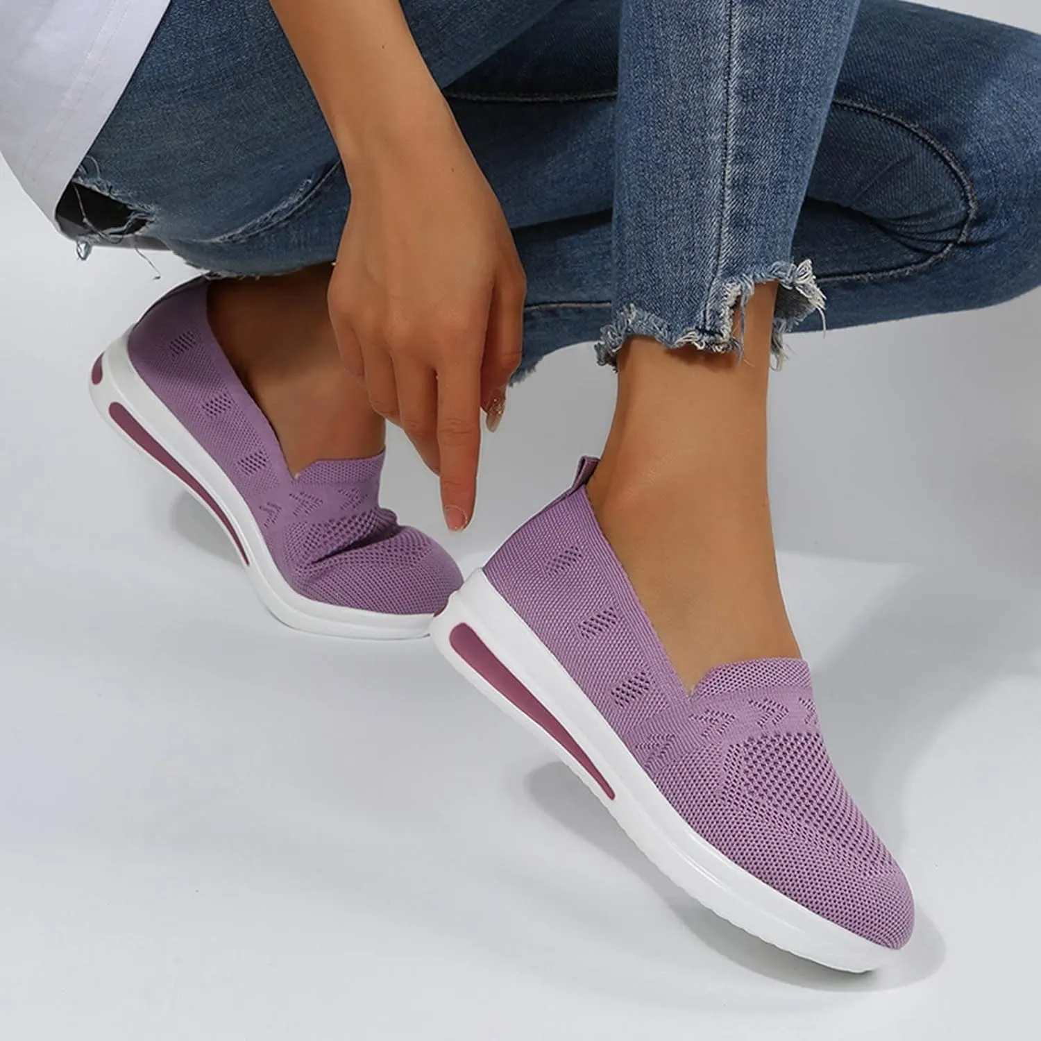 Wedge Sneakers for Women White Tenis OrtopéDicos para El Arco De Pies De Mujer Arch Support Wide Width Casual Shoes for Women Black Sequin Gym Shoes for Women Women's Slip On Shoes Size 7.5 W