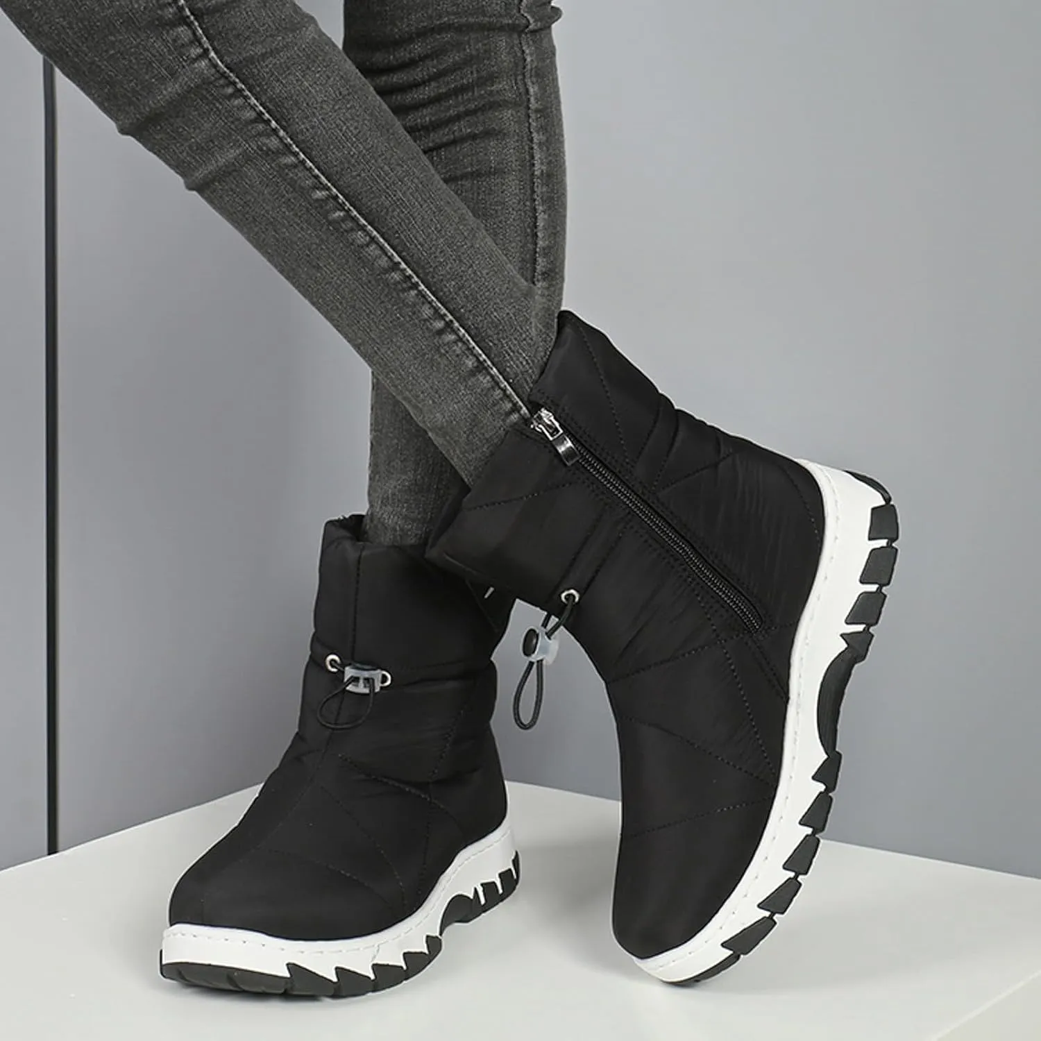 Winter Boots For Women Waterproof Snow Boots Wide Width Hiking Boots Slip On Fur Lined Boots Warm Ankle Boots