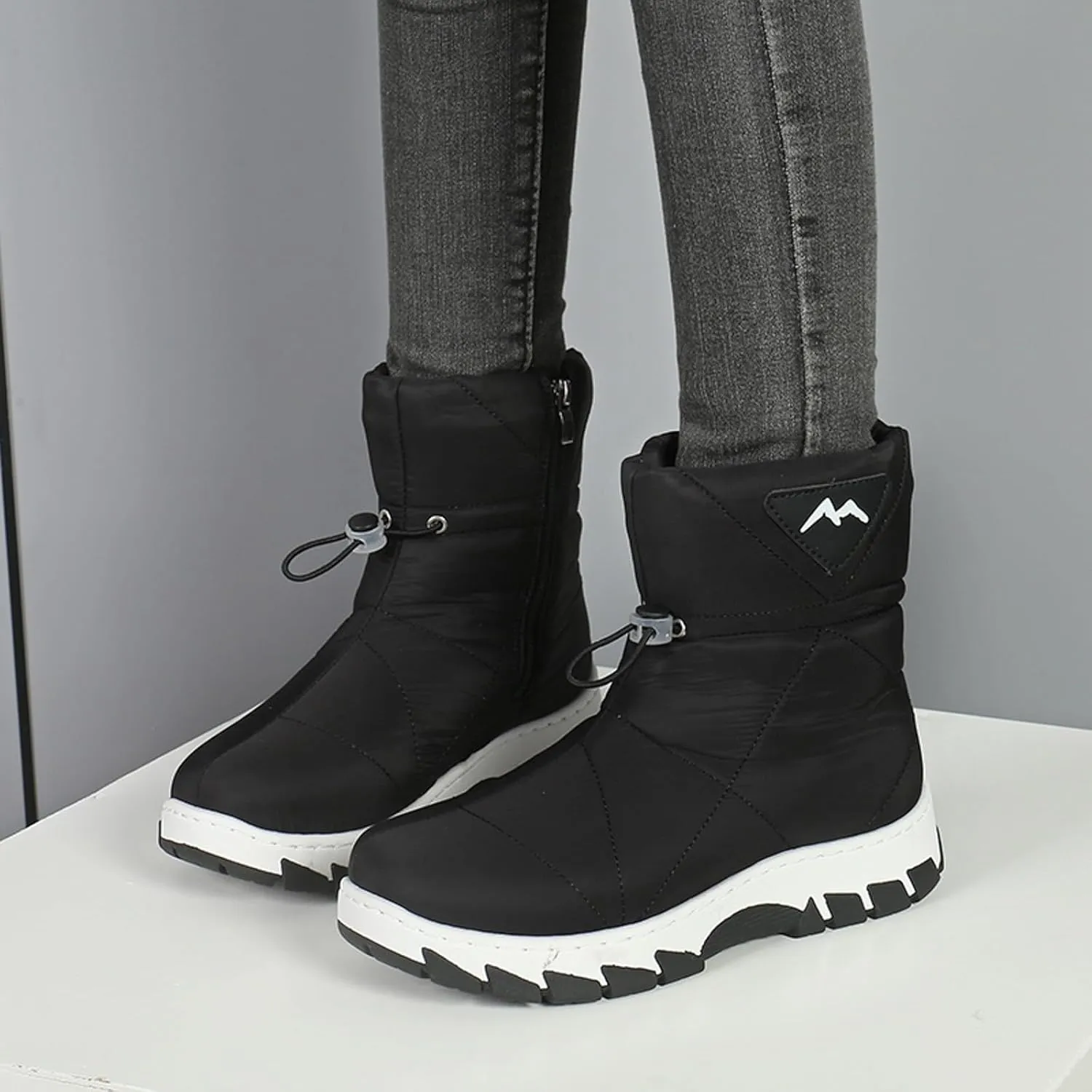 Winter Boots For Women Waterproof Snow Boots Wide Width Hiking Boots Slip On Fur Lined Boots Warm Ankle Boots