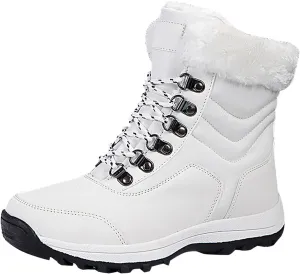 Winter Shoes for Women 2024 Waterproof Insulated Fur Boots Outdoor Duck Shoes Platform Winter Work Boots for Women Snow Boots