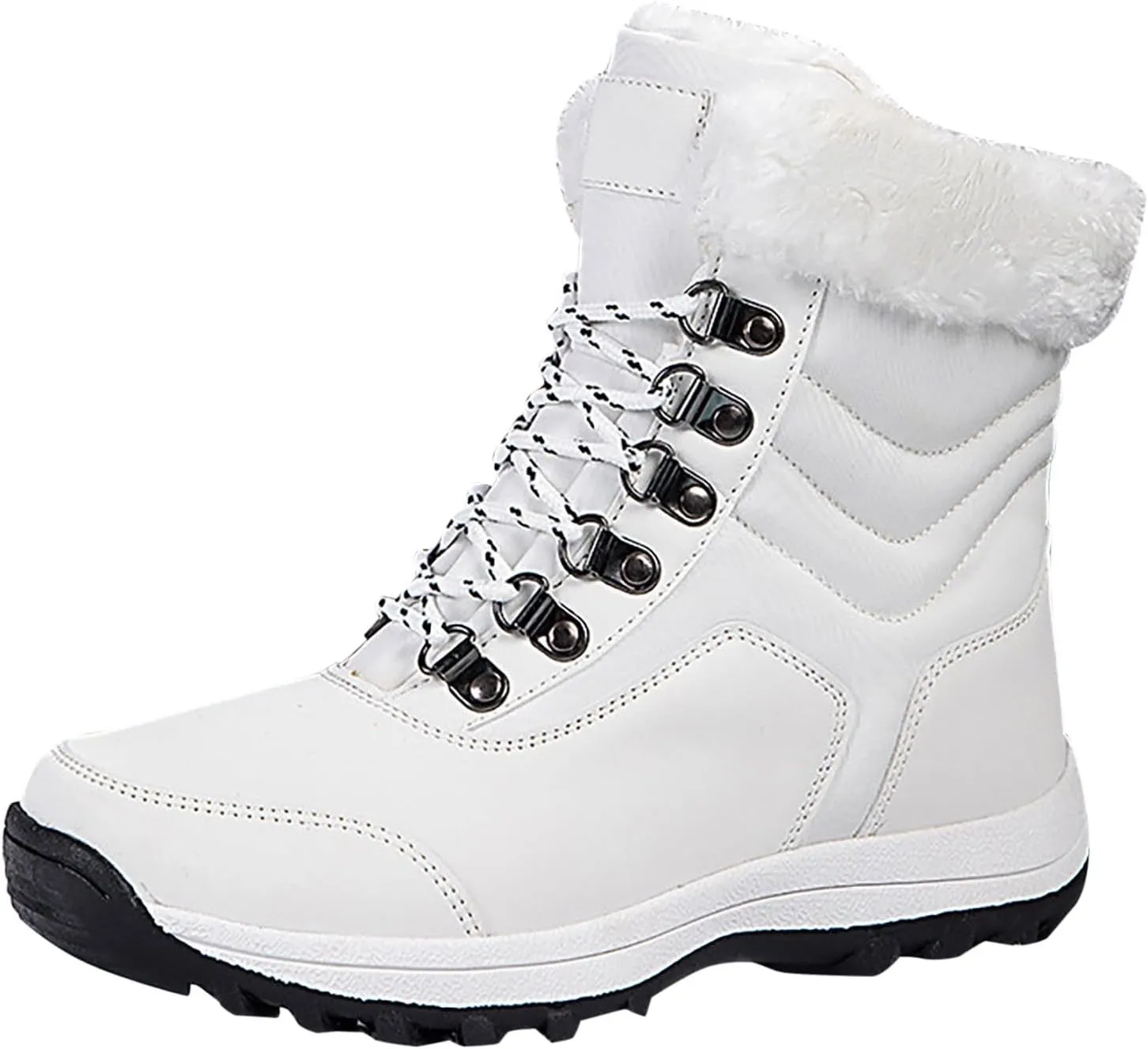 Winter Shoes for Women 2024 Waterproof Insulated Fur Boots Outdoor Duck Shoes Platform Winter Work Boots for Women Snow Boots