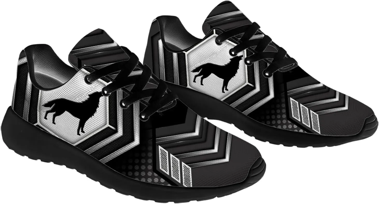 Wolf Shoes for Men Women Running Shoes Walking Sneakers Black Tennis Shoes Gifts for Women Men