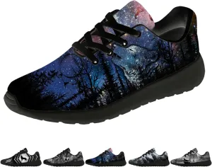 Wolf Shoes for Men Women Running Shoes Walking Sneakers Black Tennis Shoes Gifts for Women Men