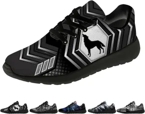 Wolf Shoes for Men Women Running Shoes Walking Sneakers Black Tennis Shoes Gifts for Women Men