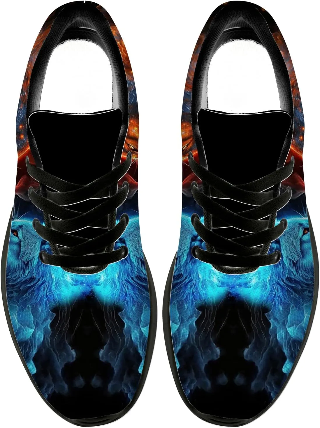 Wolf Shoes for Men Women Running Shoes Walking Sneakers Black Tennis Shoes Gifts for Women Men