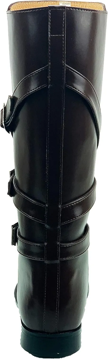 Women Ladies Gardena Fashion Stylish Motorcycle Riding Leather Tall Knee High Boots Brown